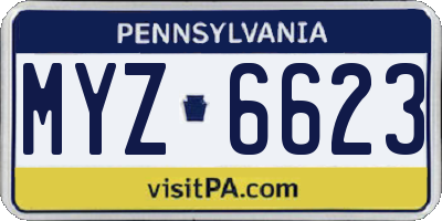 PA license plate MYZ6623