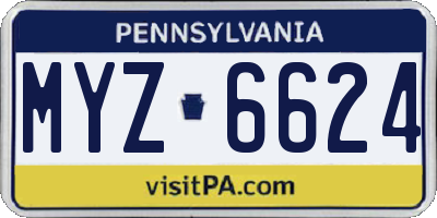 PA license plate MYZ6624