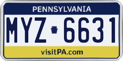 PA license plate MYZ6631