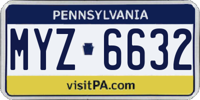 PA license plate MYZ6632