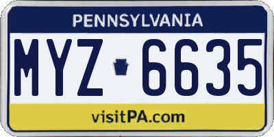 PA license plate MYZ6635
