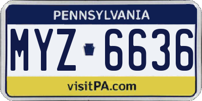 PA license plate MYZ6636