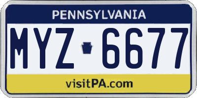 PA license plate MYZ6677