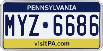 PA license plate MYZ6686