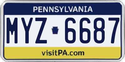 PA license plate MYZ6687