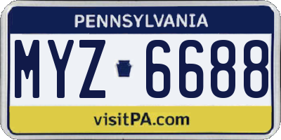 PA license plate MYZ6688