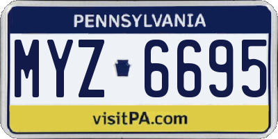 PA license plate MYZ6695