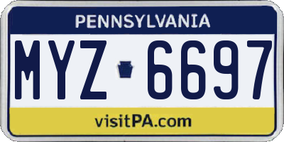 PA license plate MYZ6697