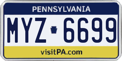 PA license plate MYZ6699