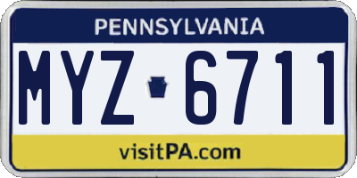 PA license plate MYZ6711