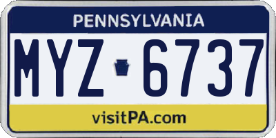 PA license plate MYZ6737