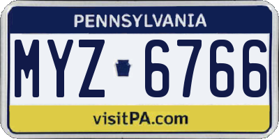 PA license plate MYZ6766