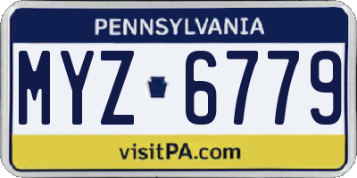 PA license plate MYZ6779