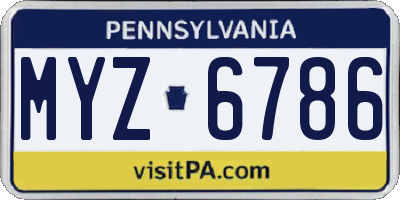 PA license plate MYZ6786