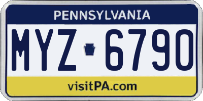 PA license plate MYZ6790