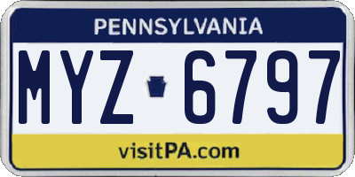 PA license plate MYZ6797