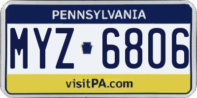 PA license plate MYZ6806