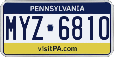 PA license plate MYZ6810