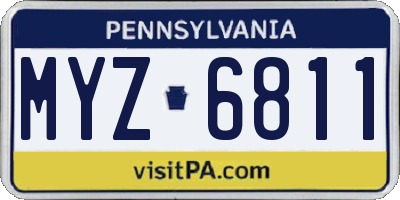 PA license plate MYZ6811