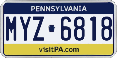 PA license plate MYZ6818