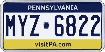 PA license plate MYZ6822