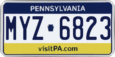 PA license plate MYZ6823