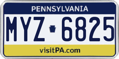 PA license plate MYZ6825
