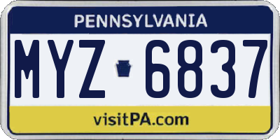 PA license plate MYZ6837