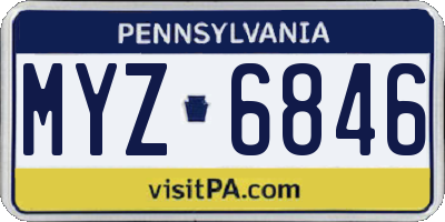 PA license plate MYZ6846