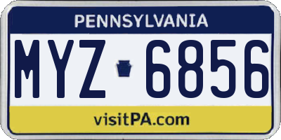 PA license plate MYZ6856