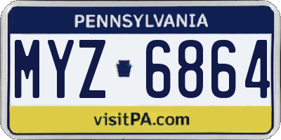 PA license plate MYZ6864