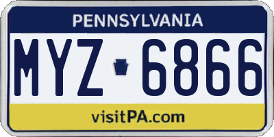 PA license plate MYZ6866