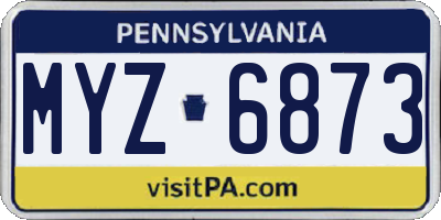PA license plate MYZ6873