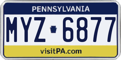 PA license plate MYZ6877