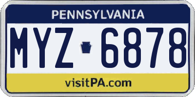 PA license plate MYZ6878
