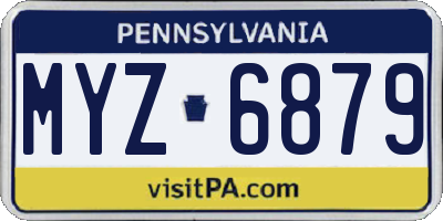 PA license plate MYZ6879