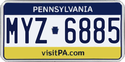 PA license plate MYZ6885