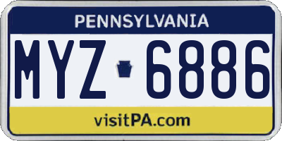 PA license plate MYZ6886