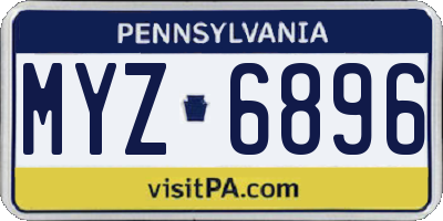 PA license plate MYZ6896