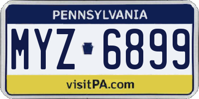 PA license plate MYZ6899