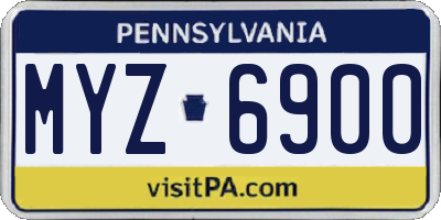PA license plate MYZ6900