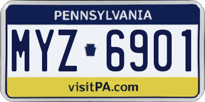 PA license plate MYZ6901