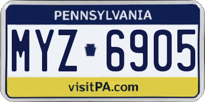 PA license plate MYZ6905