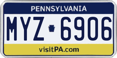 PA license plate MYZ6906
