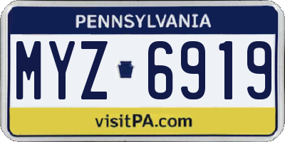 PA license plate MYZ6919