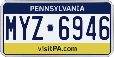 PA license plate MYZ6946