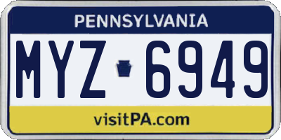 PA license plate MYZ6949