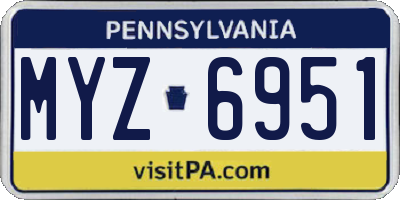 PA license plate MYZ6951