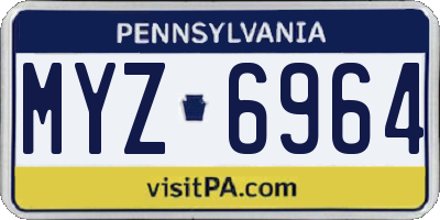 PA license plate MYZ6964
