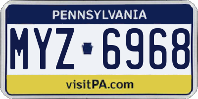 PA license plate MYZ6968